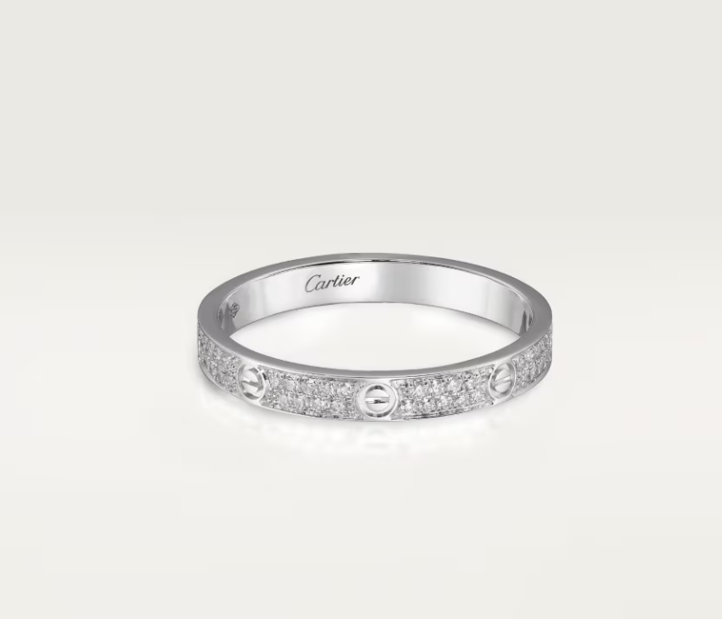 [Marin]BAGUE LOVE Bague entièrement pavée de diamants de 2,6 mm de large en argent