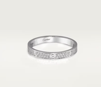 [Marin]BAGUE LOVE Bague entièrement pavée de diamants de 2,6 mm de large en argent