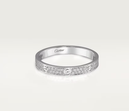 [Marin]LOVE RING 2.6mm-wide full-diamond ring silver