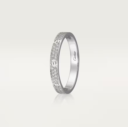 [Marin]LOVE RING 2.6mm-wide full-diamond ring silver