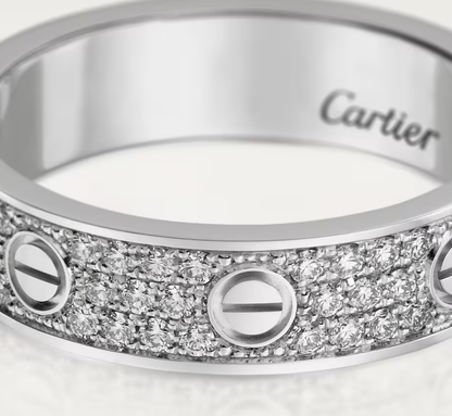 [Marin]LOVE RING 4mm-wide full-diamond ring silver