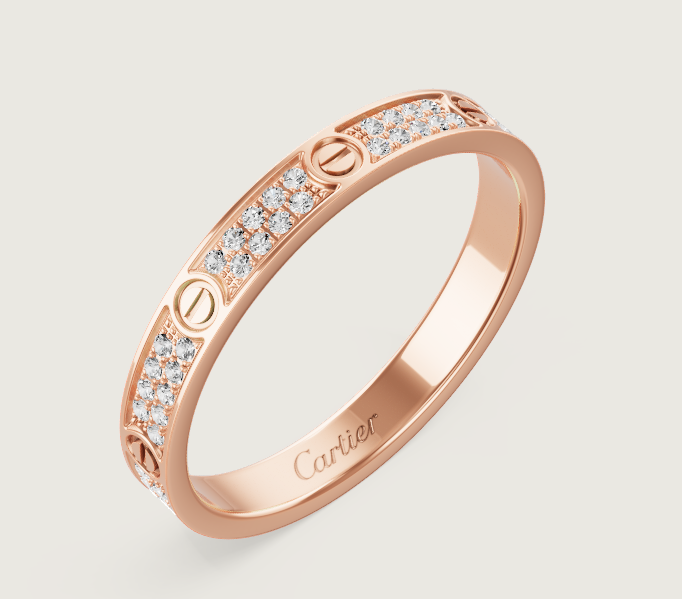 [Marin]LOVE RING 2.6mm-wide full-diamond ring Rose Gold