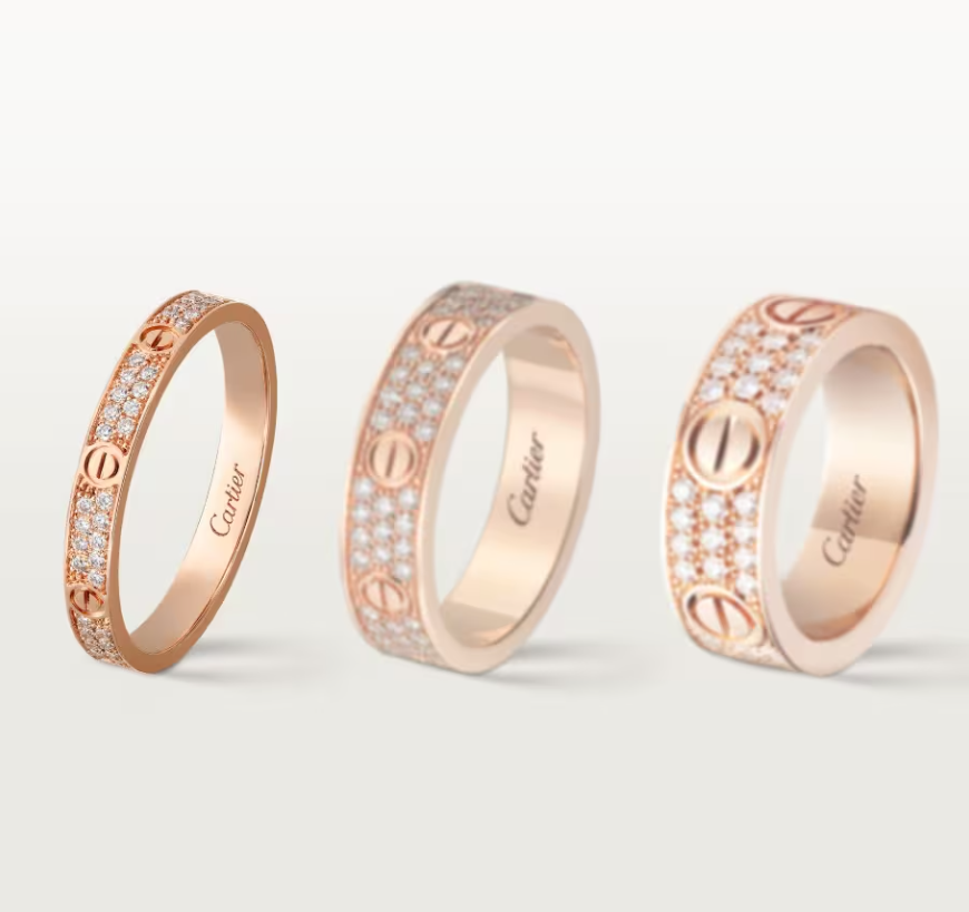 [Marin]LOVE RING 2.6mm-wide full-diamond ring Rose Gold