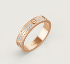 [Marin]LOVE RING 4mm-wide full-diamond ring Rose Gold