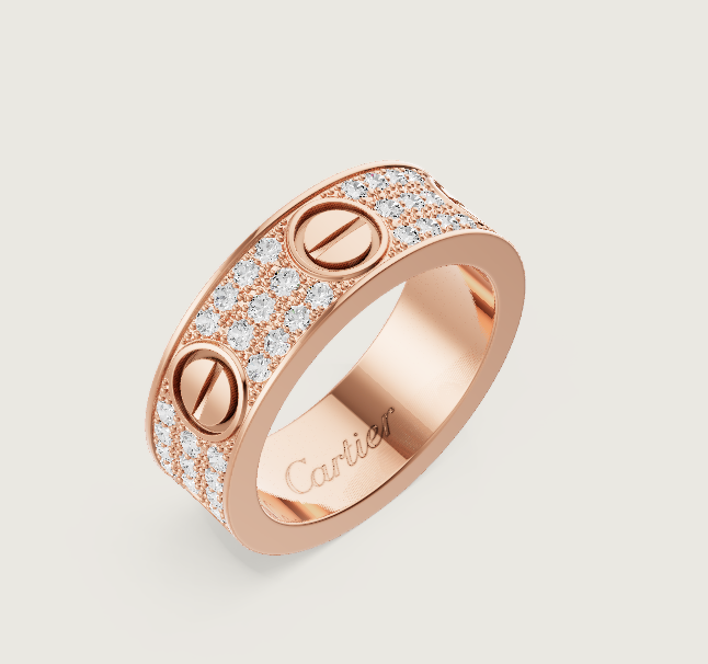[Marin]LOVE RING 6.5mm-wide full-diamond ring Rose Gold