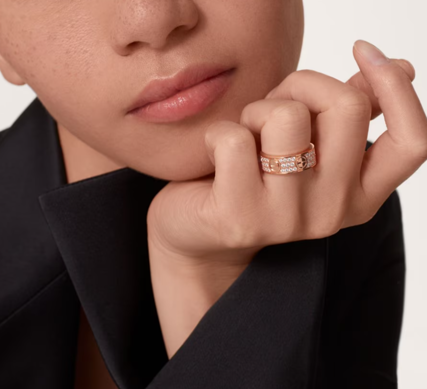 [Marin-Jewelry]LOVEリング 6.5mm幅 フルダイヤモンドリング Marin-Jewelry ゴールド