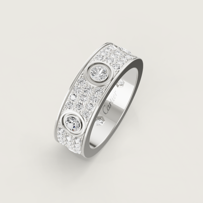 [Marin-Jewelry]LOVE RING 6.5MM Full Diamond, 6 Major Diamonds Silver