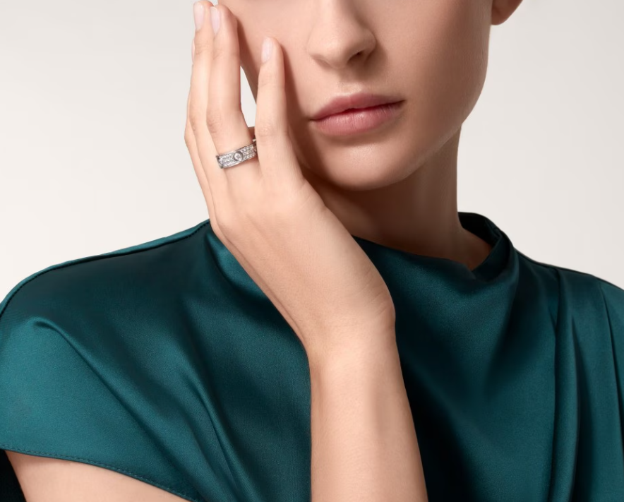 [Marin]LOVE RING 6.5MM Full Diamond, 6 Major Diamonds Silver