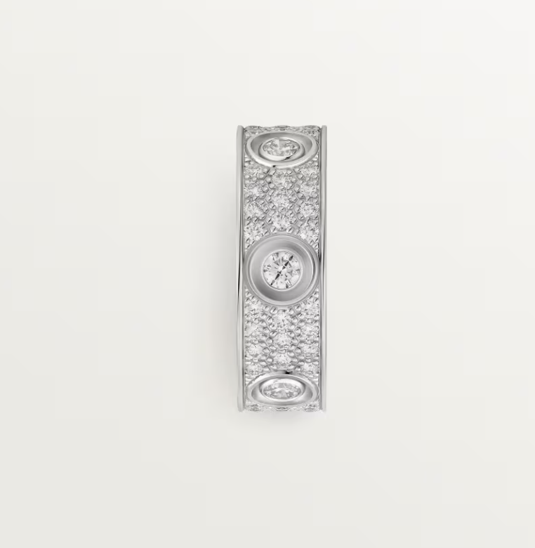 [Marin]LOVE RING 6.5MM Full Diamond, 6 Major Diamonds Silver