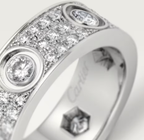 [Marin]LOVE RING 6.5MM Full Diamond, 6 Major Diamonds Silver