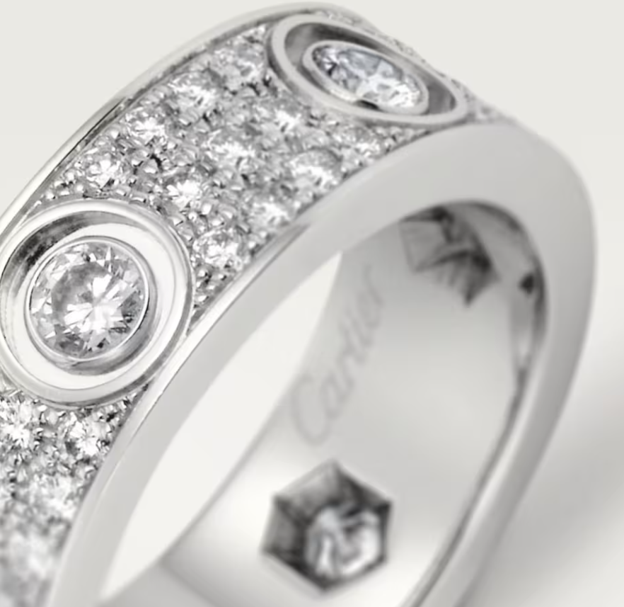 [Marin-Jewelry]LOVE RING 6.5MM Full Diamond, 6 Major Diamonds Silver