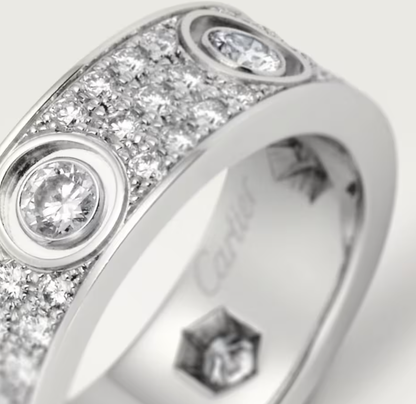 [Marin]LOVE RING 6.5MM Full Diamond, 6 Major Diamonds Silver