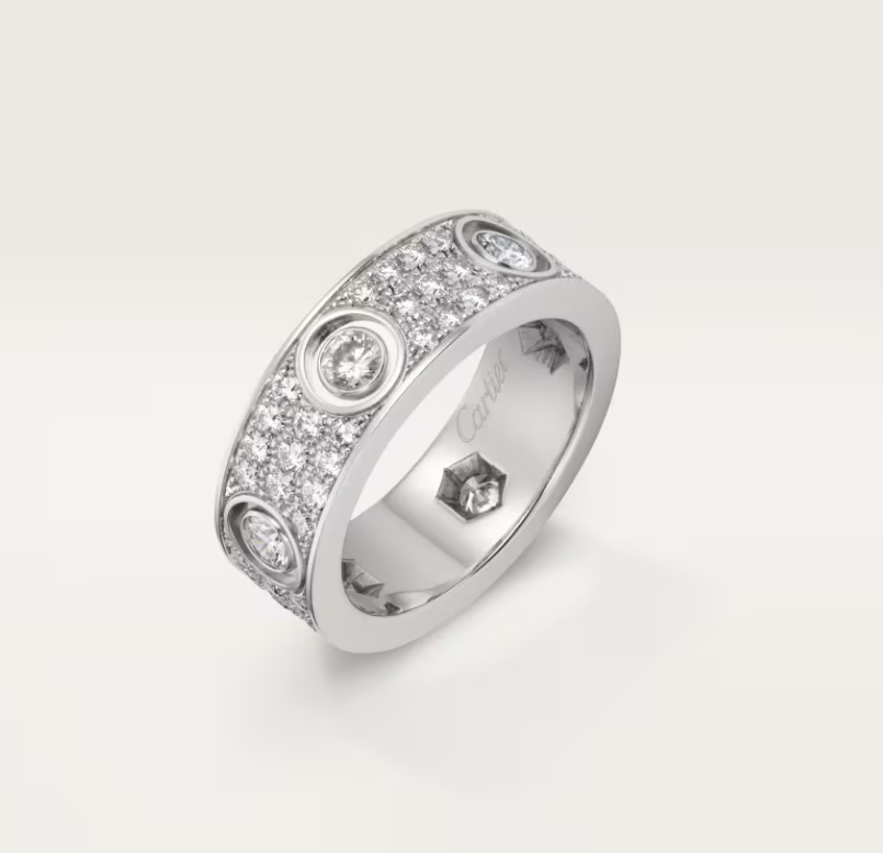 [Marin-Jewelry]LOVE RING 6.5MM Full Diamond, 6 Major Diamonds Silver