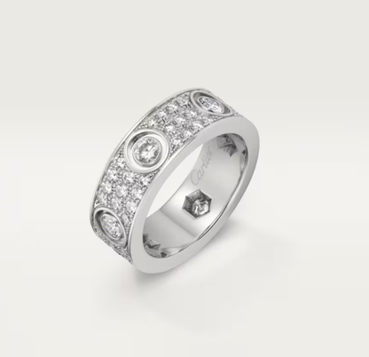 [Marin]LOVE RING 6.5MM Full Diamond, 6 Major Diamonds Silver