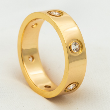 [Marin-Jewelry]LOVEリング 5.5MM 6ダイヤモンド ピンクゴールド