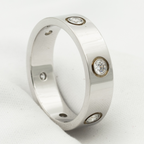 [Marin]BAGUE LOVE 5,5MM 6 DIAMANTS ARGENT