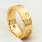 [Marin]BAGUE LOVE 5,5MM 3 DIAMANTS OR ROSE