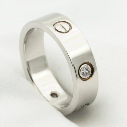 [Marin-Jewelry]ラブリング 5.5MM 3ダイヤモンド シルバー