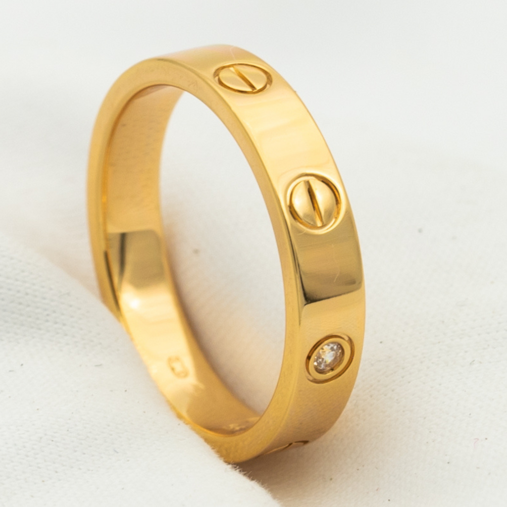 [Marin]BAGUE LOVE 4MM 1 DIAMANT OR ROSE
