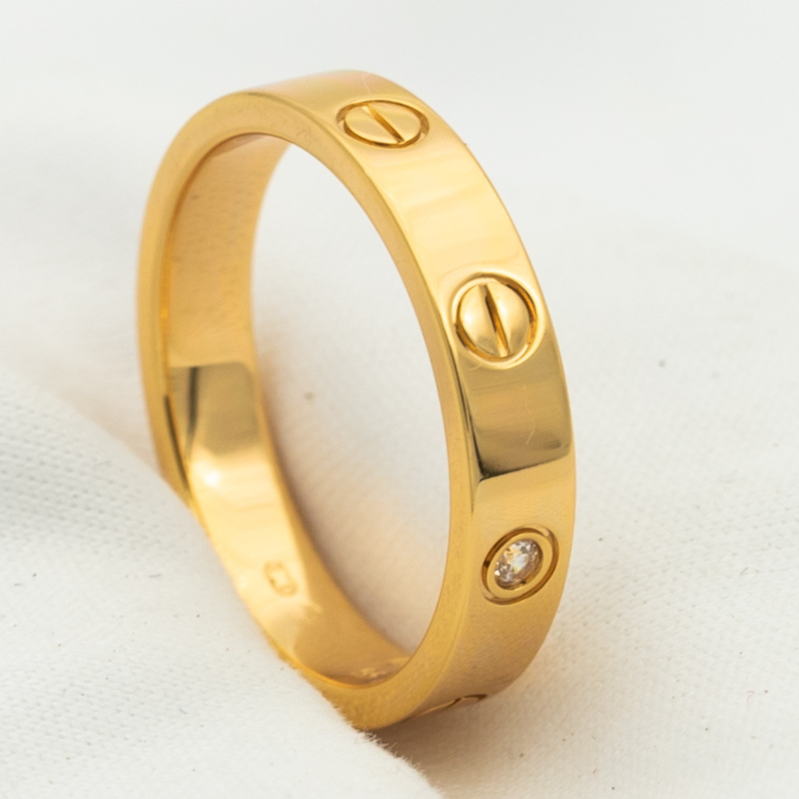 [Marin]LOVE RING 4MM 1 DIAMOND PINK GOLD