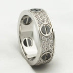 [Marin]BAGUE LOVE CÉRAMIQUE PAVÉE DE DIAMANTS 5.5MM