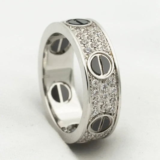 [Marin]LOVE RING 5.5MM DIAMONDS PAVED CERAMIC