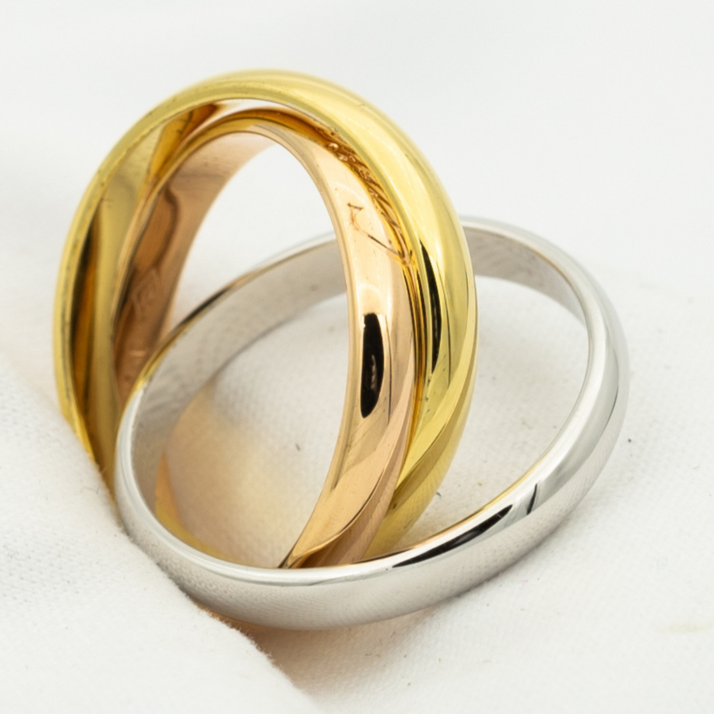 [Marin Jewelry]BAGUE TRINITY OR OR ROSE ARGENT