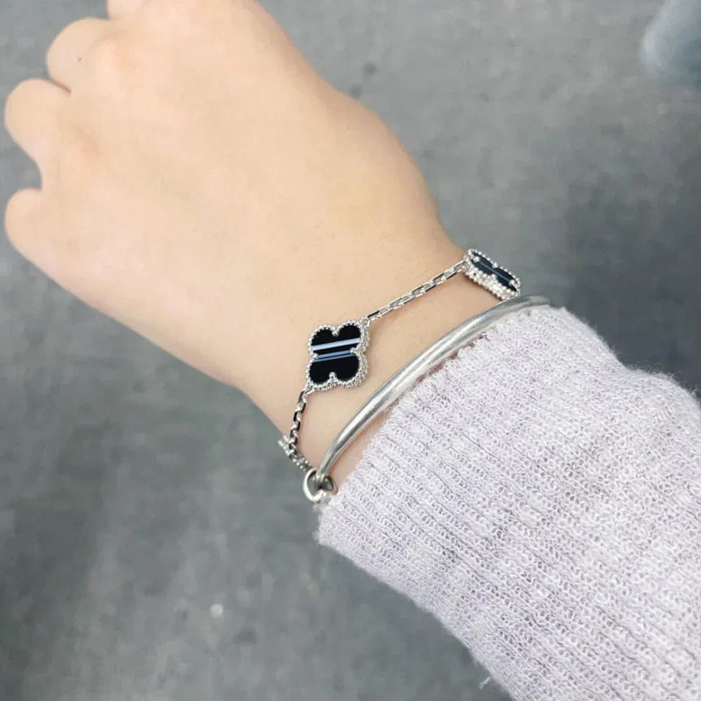 [⭐Shinejoy] クローバー5モチーフ パルサーストーンブレスレットコレクション