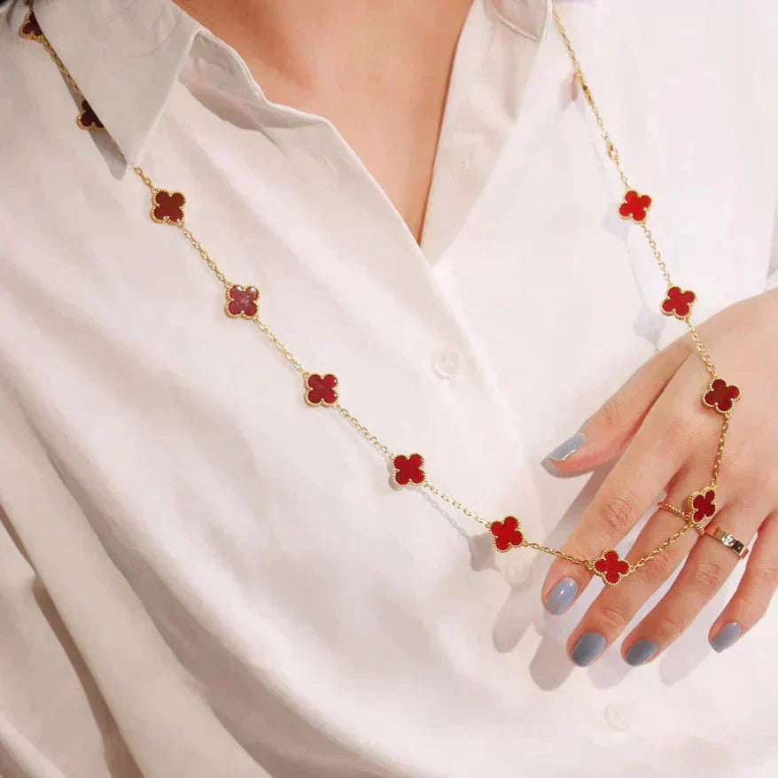 [Marin]COLLIER CLOVER 20 MOTIFS CORNALINE