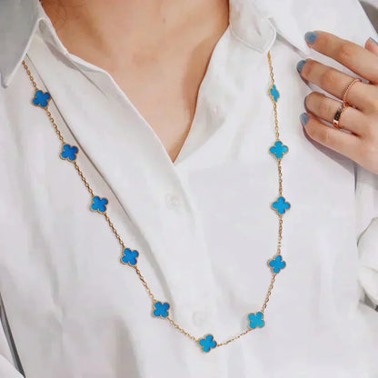 [Marin-Jewelry]CLOVER 20 MOTIFS TURQUOISE GOLD