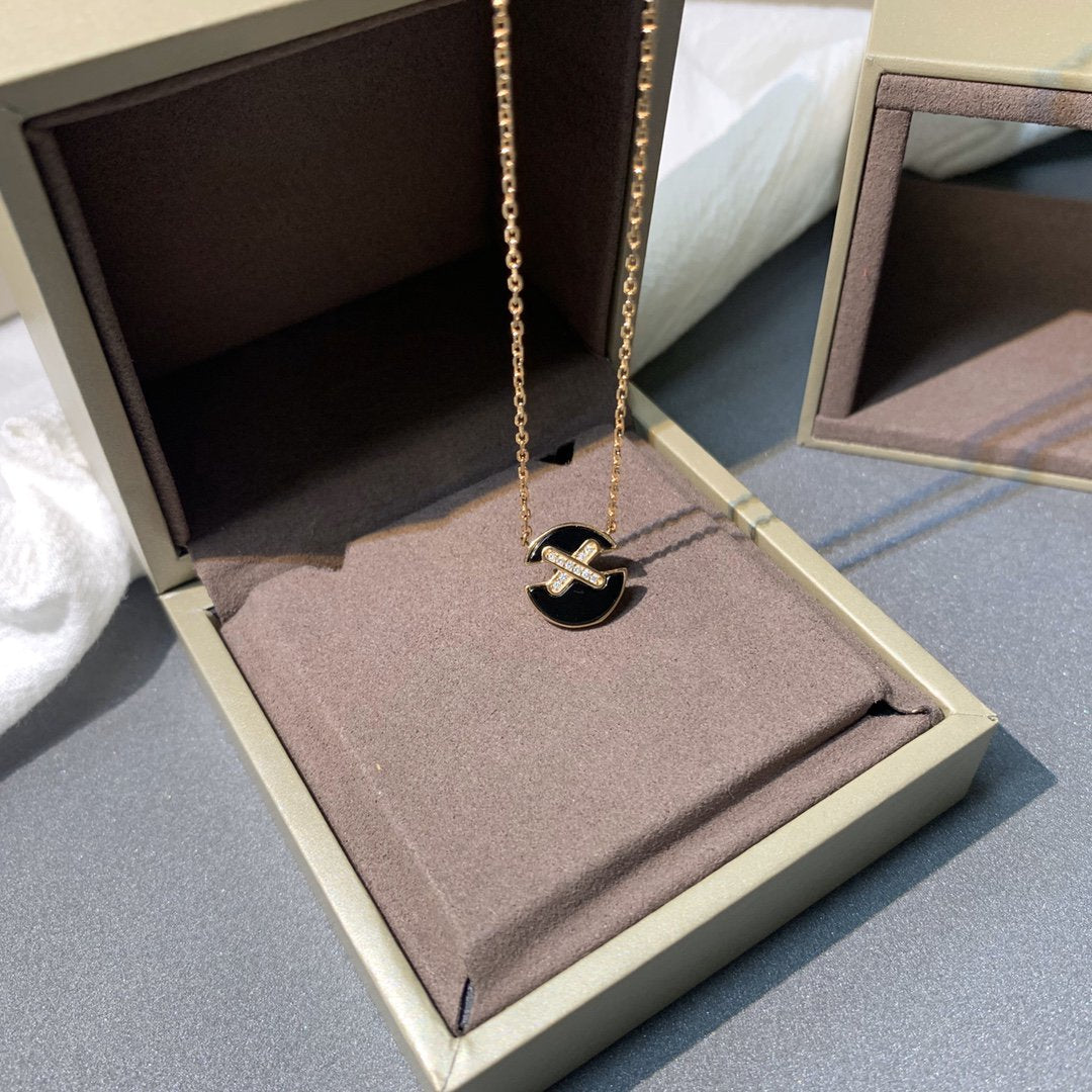 [Marin-Jewelry]JEUX DE PINK GOLD DIAMOND NECKLACE