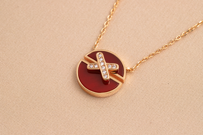 [Marin-Jewelry]JEUX DE PINK GOLD DIAMOND NECKLACE