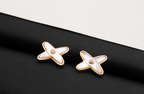 [Marin]JEUX DE WHITE MOP ROSE GOLD DIAMOND EARRINGS