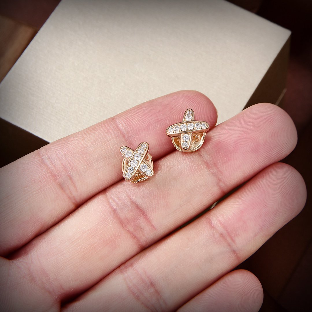 [Marin-Jewelry]JEUX DE GOLD DIAMOND EARRINGS