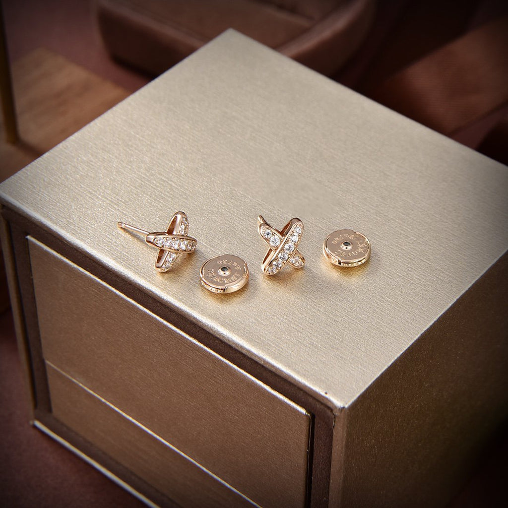 [Marin]JEUX DE GOLD DIAMOND EARRINGS