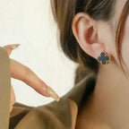 [Marin] CLOUS D'OREILLES ONYX CLOVER MEDIUM 1 MOTIFS