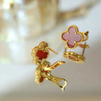 [Marin]CLOVER MEDIUM 1 MOTIFS CARNELIAN BOUCLES D'OREILLES