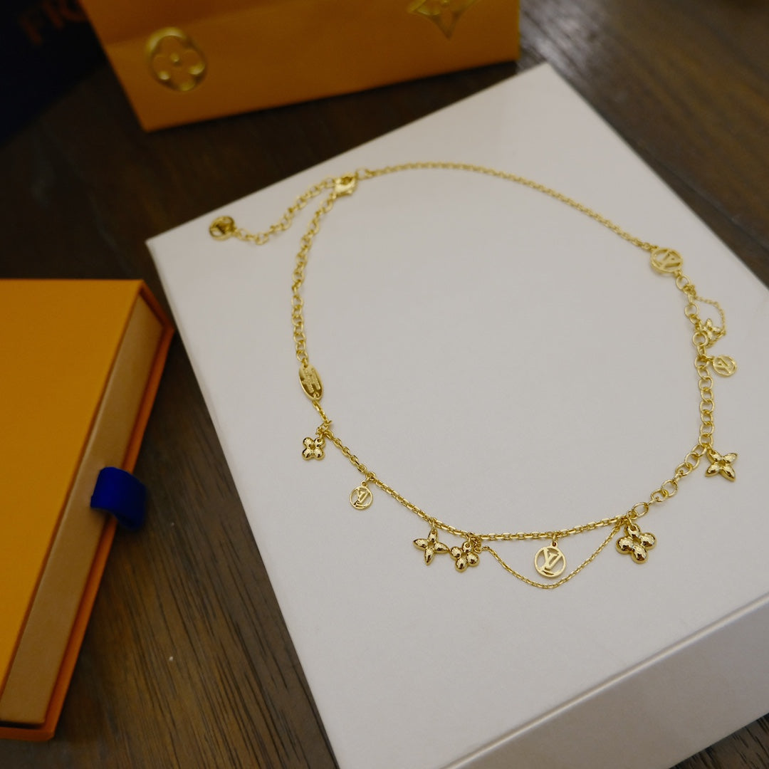 [Marin-Jewelry]BLOOMING SUPPLE NECKLACE BRASS