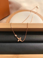 [Marin]PAPILLON FLEURI PENDENTIF OR ROSE ET DIAMANT