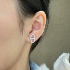 [Marin]HM FULL DIAMOND PIG NOSE STUD EARRINGS