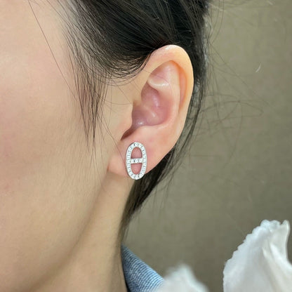 [Marin-Jewelry]HM FULL DIAMOND PIG NOSE STUD EARRINGS