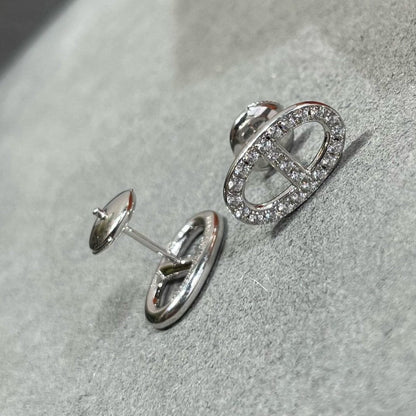 [Marin-Jewelry]HM FULL DIAMOND PIG NOSE STUD EARRINGS