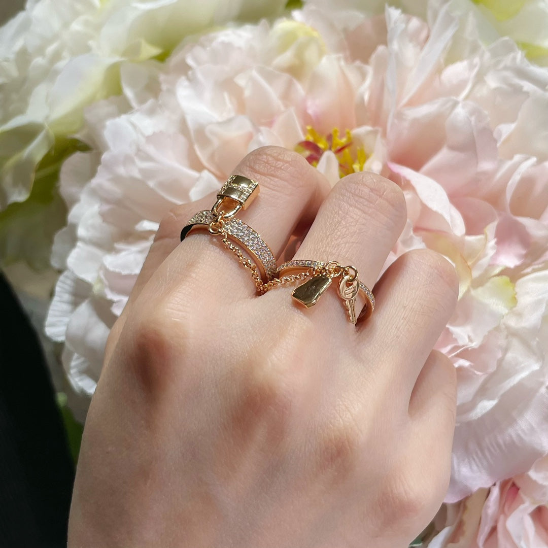 [Marin-Jewelry]HM KELLY CLOCHETTE DOUBLE RING IN  WITH DIAMONDS