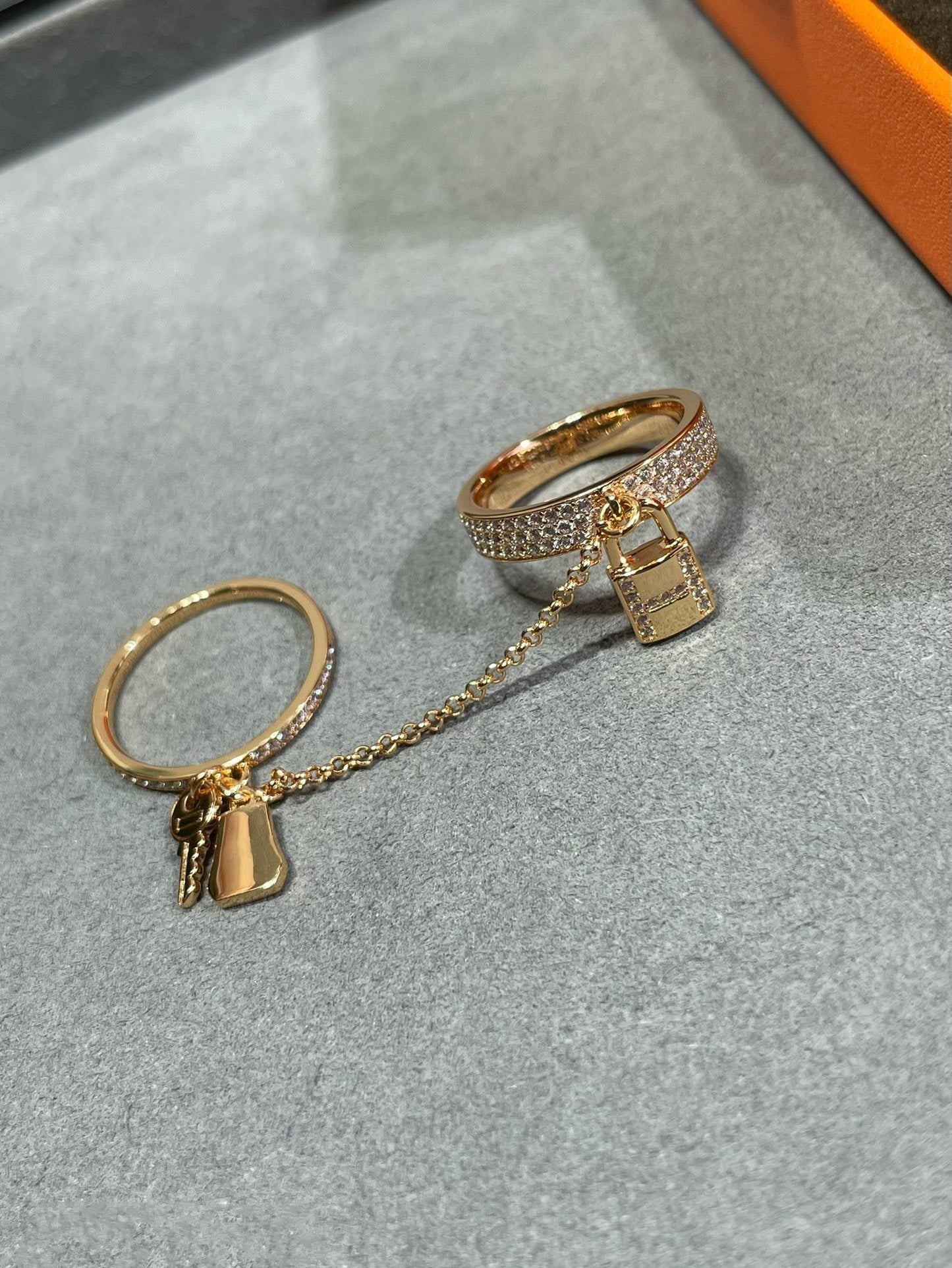 [Marin-Jewelry]HM KELLY CLOCHETTE DOUBLE RING IN  WITH DIAMONDS