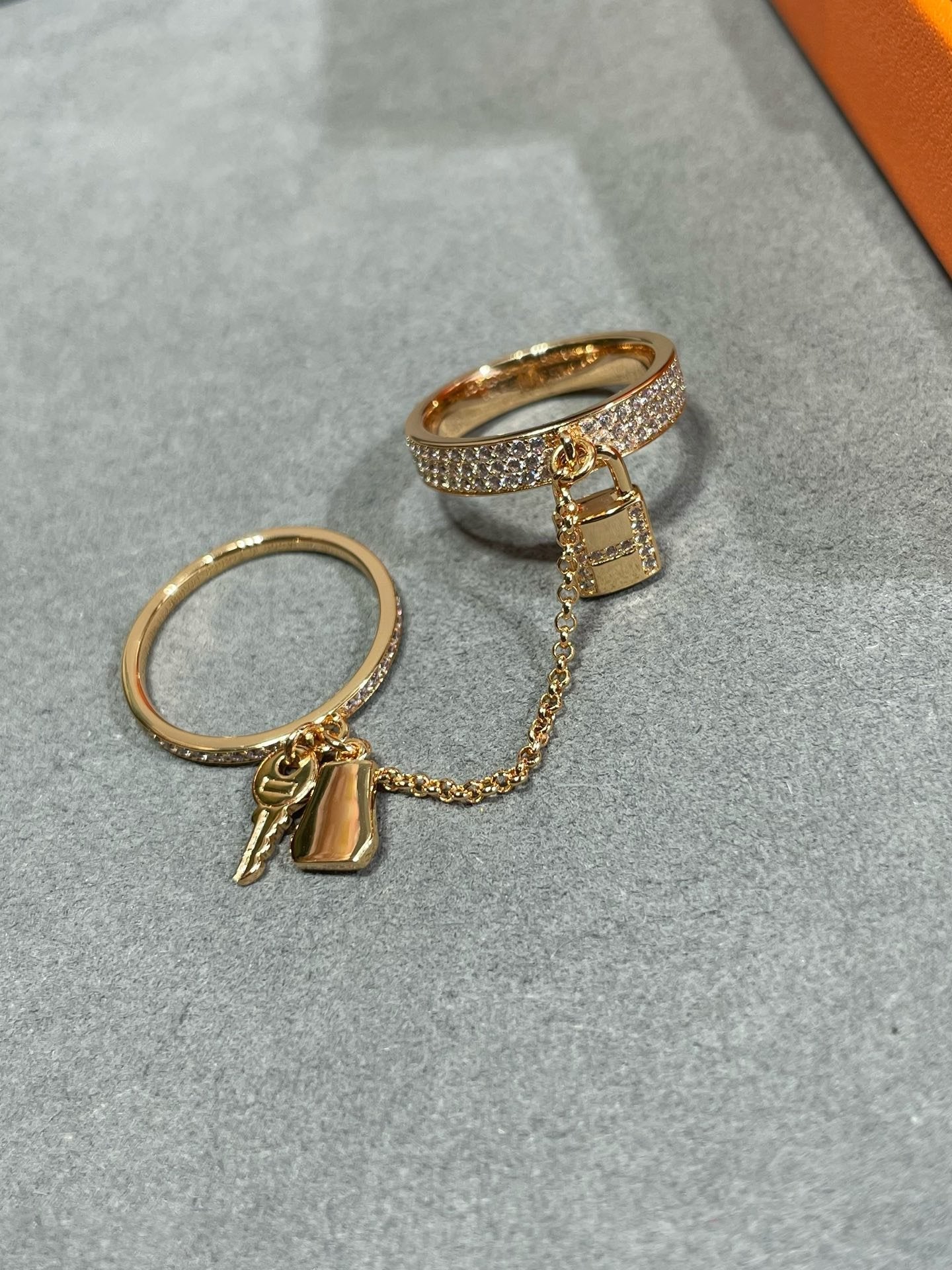 [Marin-Jewelry]HM KELLY CLOCHETTE DOUBLE RING IN  WITH DIAMONDS