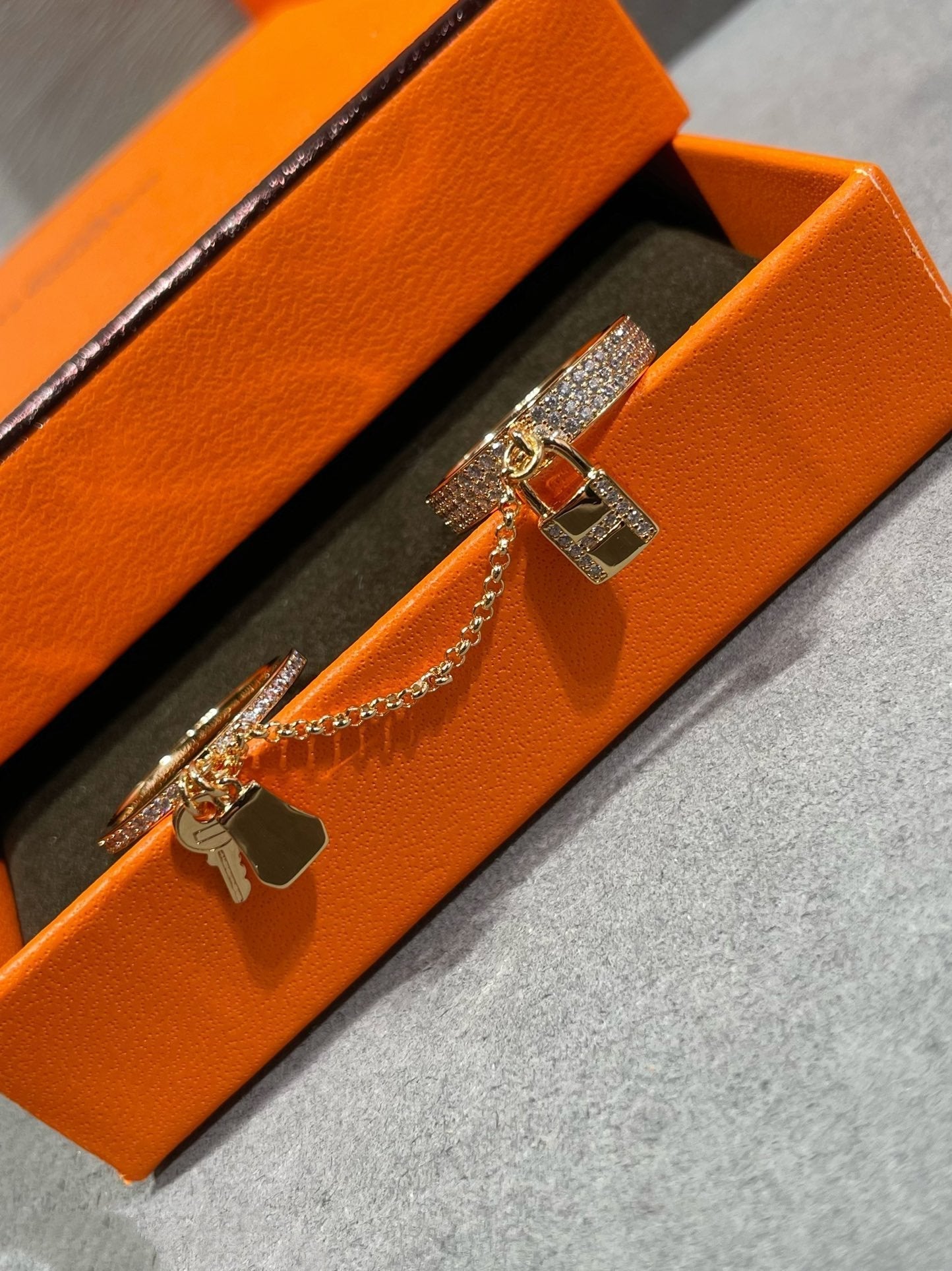 [Marin-Jewelry]HM KELLY CLOCHETTE DOUBLE RING IN  WITH DIAMONDS