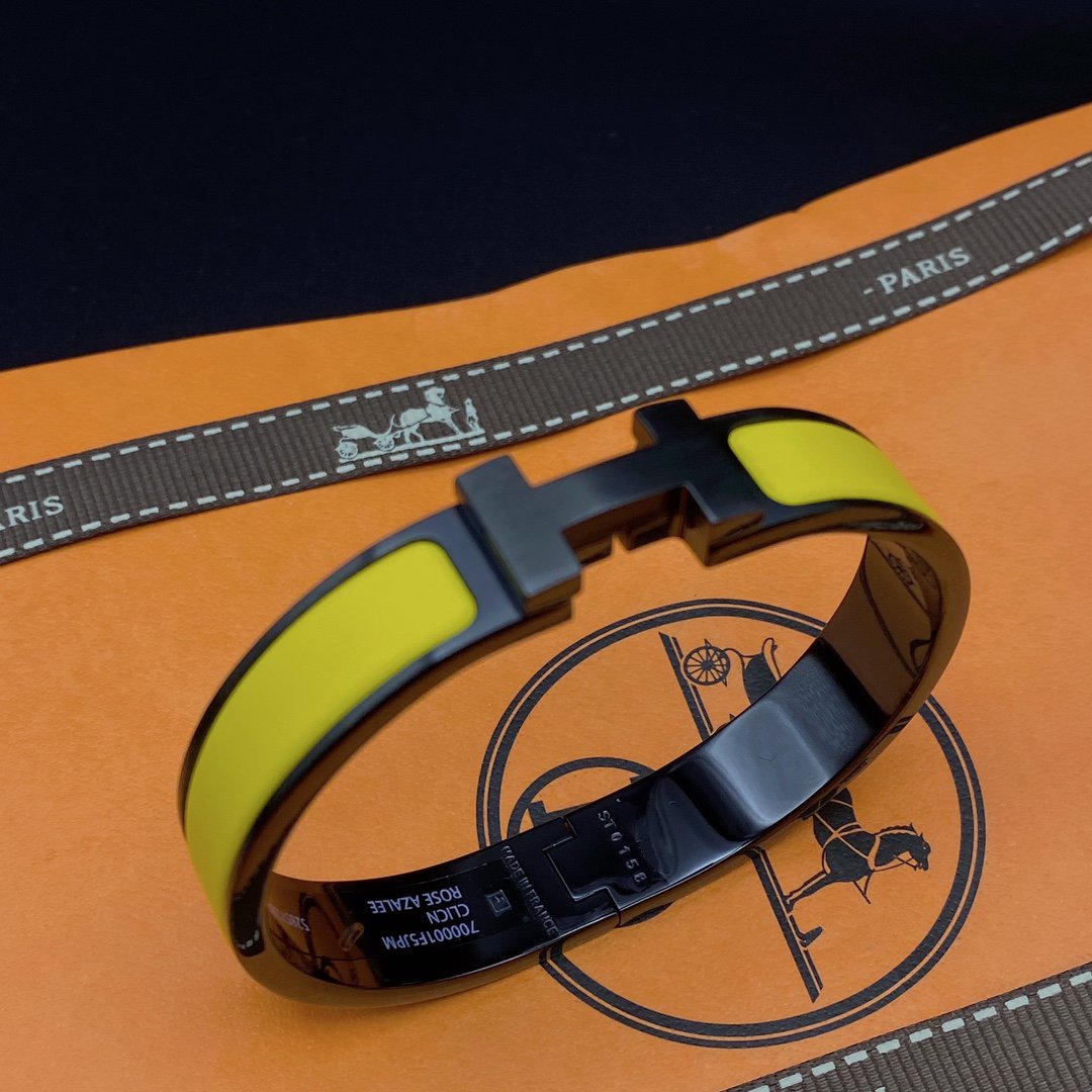 [Marin-Jewelry]CLIC HM SO BLACK YELLOW BRACELET