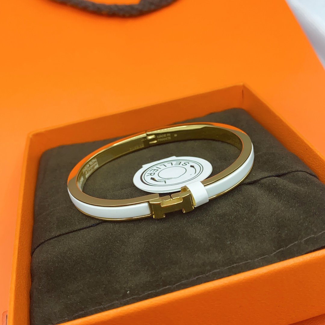 [Marin]CLASSIC HM CLIC H ホワイトエナメルブレスレット 8MM