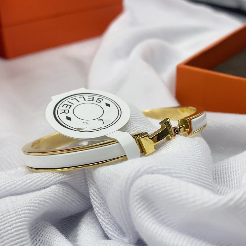[Marin]BRACELET CLIC CLASSIQUE HM BLANC 8MM EN ÉMAIL