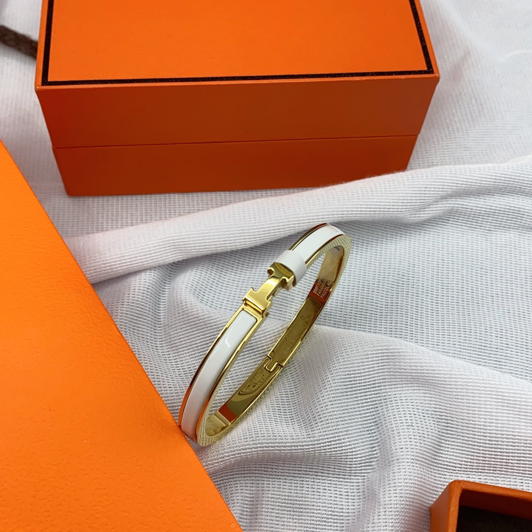 [Marin-Jewelry]CLASSIC HM CLIC WHITE 8MM ENAMEL BRACELET